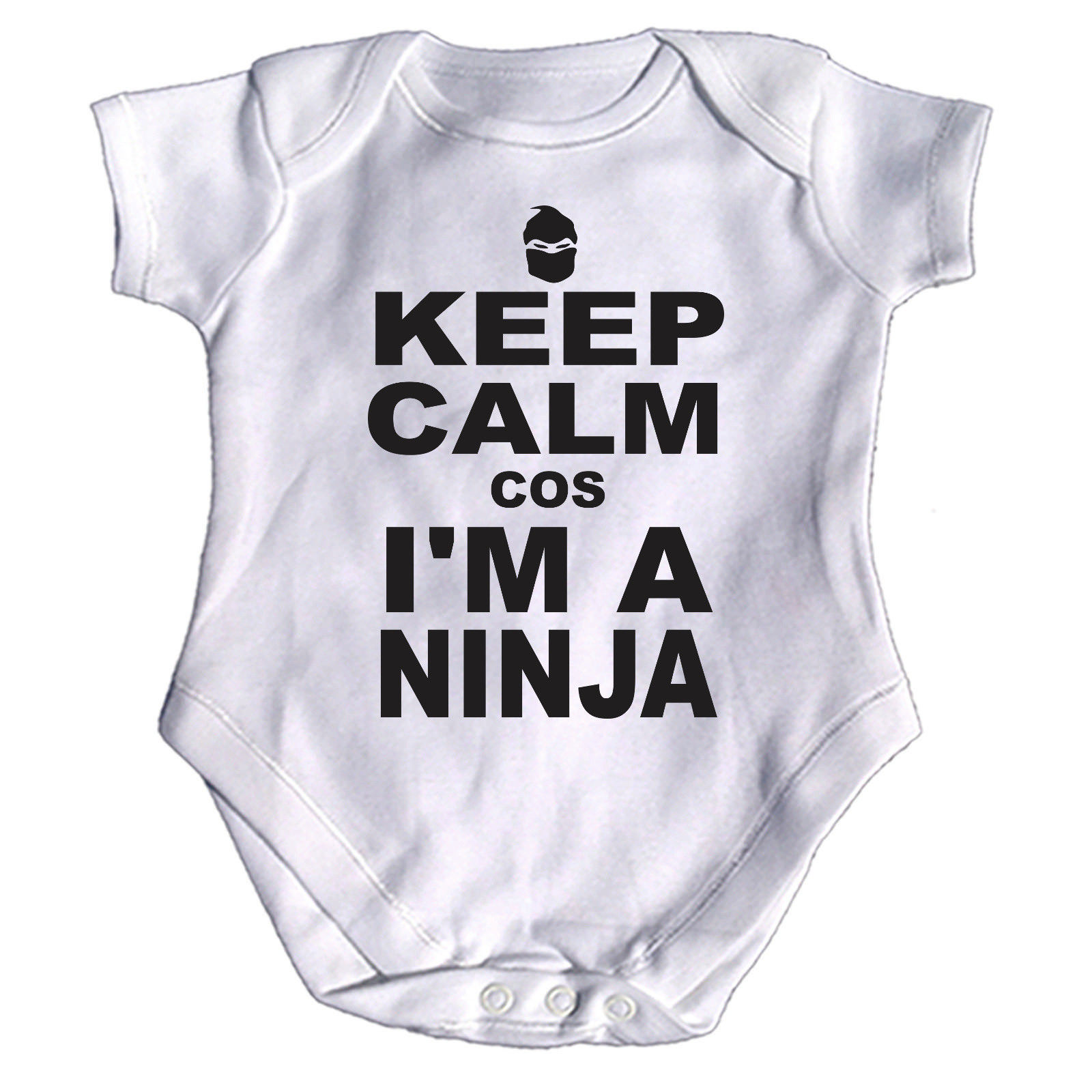 Funny Baby Infants Babygrow Romper Jumpsuit Keep Calm Ninja 