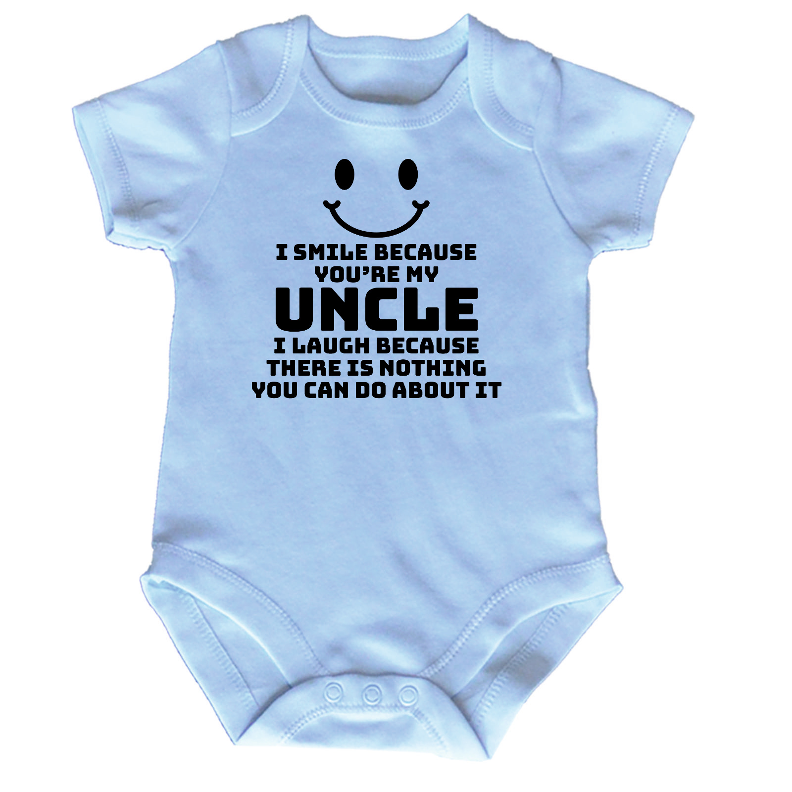 Funny Baby Infants Babygrow Romper Jumpsuit I Smile Because Youre My Uncle 